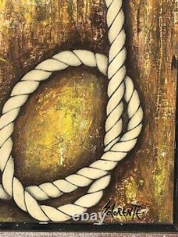 Painting on Wood Representing a Marine Knot