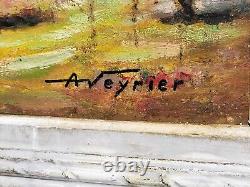 Painting signed A VEYRIER The Gorges of Laygues. 1959 Oil on panel