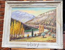 Painting signed A VEYRIER The Gorges of Laygues. 1959 Oil on panel