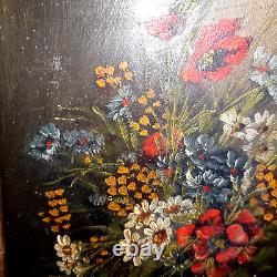 Painting signed Oil S WOOD Still Life Flower Bouquet Vase 18th/19th Century Framed