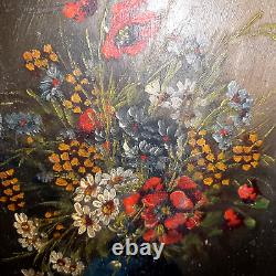 Painting signed Oil S WOOD Still Life Flower Bouquet Vase 18th/19th Century Framed