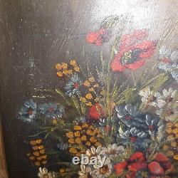 Painting signed Oil S WOOD Still Life Flower Bouquet Vase 18th/19th Century Framed