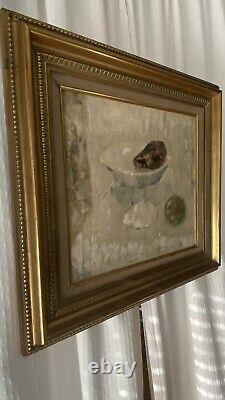 Painting signed by Robert LAMBIN - 55x54 oil on wood The Dried Fruit 1969