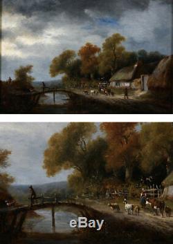 Pair Of Country Scenes, Signed Delaroche Hg Dated 1834 French School