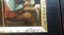 Pair Of Old Paintings, Oil On Wood, Flemish School, Painting, Painting