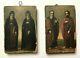 Pair Of Russian Or Greek Miniature Icons Religious Painting, 19th