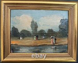 Pair Oil Miniature Paint A Hand On Wood Sign 7 A Identify 1950 G6116