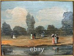 Pair Oil Miniature Paint A Hand On Wood Sign 7 A Identify 1950 G6116