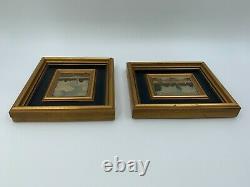Pair Oil Miniature Paint A Hand On Wood Sign 7 A Identify 1950 G6116