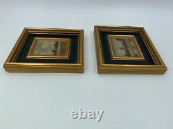 Pair Oil Miniature Paint A Hand On Wood Sign 7 A Identify 1950 G6116