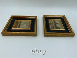 Pair Oil Miniature Paint A Hand On Wood Sign 7 A Identify 1950 G6116