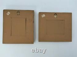 Pair Oil Miniature Paint A Hand On Wood Sign 7 A Identify 1950 G6116