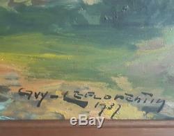 Pair Paintings Oils On Wood Landscapes Mountains Guy The Florentine Early Twentieth