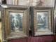 Pair Of Antique Paintings Oil On Wood By Alain Bonnaud