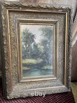 Pair of Antique Paintings Oil on Wood by Alain Bonnaud