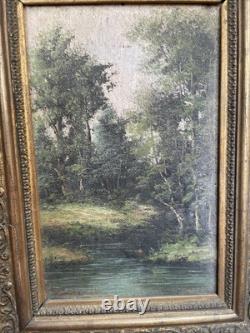 Pair of Antique Paintings Oil on Wood by Alain Bonnaud