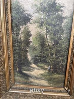 Pair of Antique Paintings Oil on Wood by Alain Bonnaud