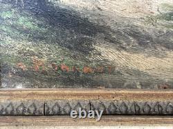 Pair of Antique Paintings Oil on Wood by Alain Bonnaud