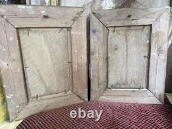 Pair of Antique Paintings Oil on Wood by Alain Bonnaud