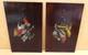 Pair Of Oil Paintings On Wood Panel Still Life With Hunting Birds Signed Victor