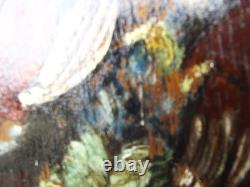 Pair of Oil Paintings on Wood Panel Still Life with Hunting Birds signed Victor