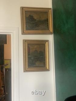 Pair of Paintings: The Markets, Italy, Naples, A. Migliardi (1913–1985)