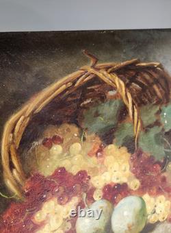 Pair of Paintings XIX Still Lifes Oil on Wood Signed Léon Charles Huber