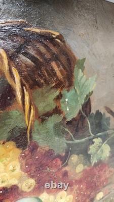 Pair of Paintings XIX Still Lifes Oil on Wood Signed Léon Charles Huber