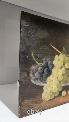 Pair of Paintings XIX Still Lifes Oil on Wood Signed Léon Charles Huber