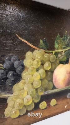 Pair of Paintings XIX Still Lifes Oil on Wood Signed Léon Charles Huber