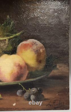 Pair of Paintings XIX Still Lifes Oil on Wood Signed Léon Charles Huber