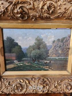 Pair of oil paintings on wood