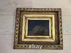 Pair of oils on mahogany panels signed E. BURGAT dated 1877