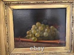 Pair of oils on mahogany panels signed E. BURGAT dated 1877