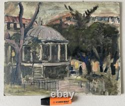 Paris School painting, oil on panel, 1970, Maurice Fournier, Bois de Boulogne