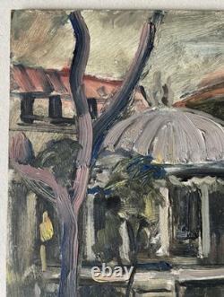 Paris School painting, oil on panel, 1970, Maurice Fournier, Bois de Boulogne