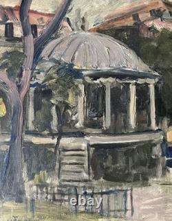 Paris School painting, oil on panel, 1970, Maurice Fournier, Bois de Boulogne