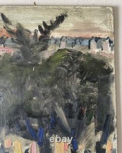 Paris School painting, oil on panel, 1970, Maurice Fournier, Bois de Boulogne
