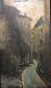 Paris Street Lighting Bourgeois Lantern And Fountain Painting On Wood 19th Century