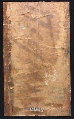Paris Street Lighting Bourgeois Lantern and Fountain Painting on Wood 19th Century