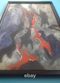 Paul BERCOT (1898-1970) Painting 103cm HSP Oil 1960 Abstraction Poliakoff Miro