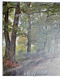 Paul Druard 1866 1908 Landscape Underwood Oil On Canvas Signed Barbizon Realism