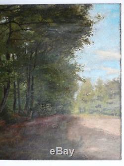 Paul Druard 1866 1908 Landscape Underwood Oil On Canvas Signed Barbizon Realism