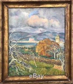 Paul Emile Colin Painting Hsp 1920 Landscape Mountain Village Palma Spain