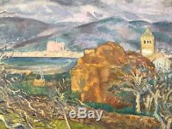 Paul Emile Colin Painting Hsp 1920 Landscape Mountain Village Palma Spain