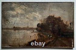 Paul Emmanuel PERAIRE 1829-1983 Landscape River Barbizon Impressionism 1882