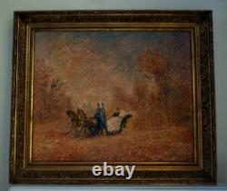 Paul Flaubert (1928-1994), Carriage Ride, Oil on Wood Panel, Painting