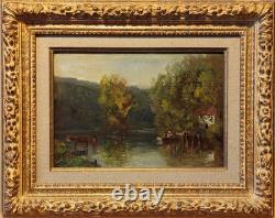 Paul Huet (1803-1869) Oil on canvas Underbrush with a pond