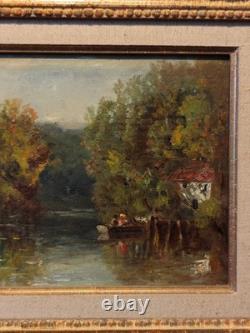 Paul Huet (1803-1869) Oil on canvas Underbrush with a pond