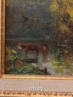 Paul Huet (1803-1869) Oil on canvas Underbrush with a pond